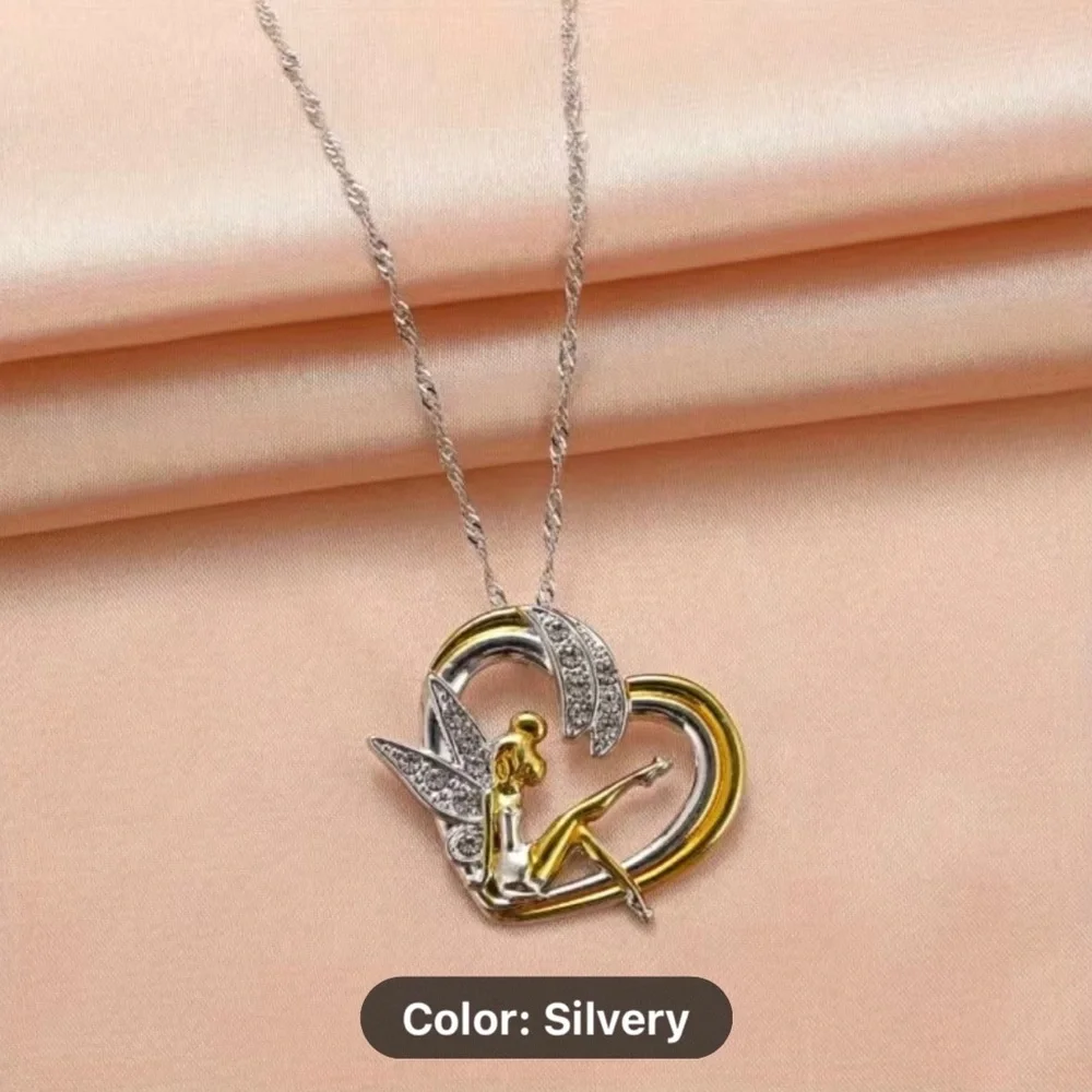 Samarth Creations 925 Sterling Silver Round Cut Simulated Diamond Tinkerbell